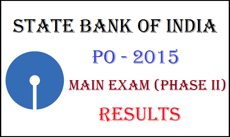 SBI PO Main Exam Result 2015
