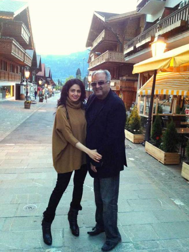 Sridevi & boni Kapoor - A lovely picture of the couple holidaying in Switzerland