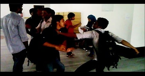 students fight in narayana engg college