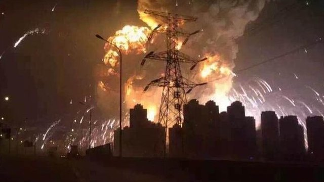 Tianjin Explosion Caused by Combustible and Explosive Goods in Container