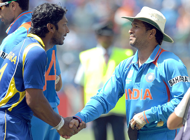 Sangakkara with sachin