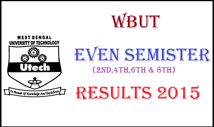 WBUT Annual Results of Even Sem (2nd, 4th,6th and 8th) 2015