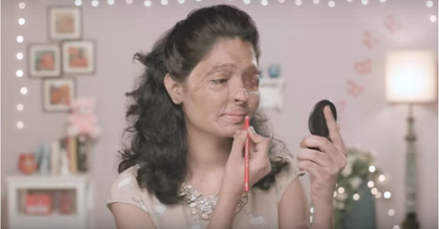 Acid Attack Victim Stars In 'Beauty' Tutorial For A Ban On The Corrosive Liquid By Comparing It With Red LIPSTICK