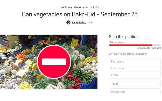 Faisal says Ban vegetables on Bakr-Eid