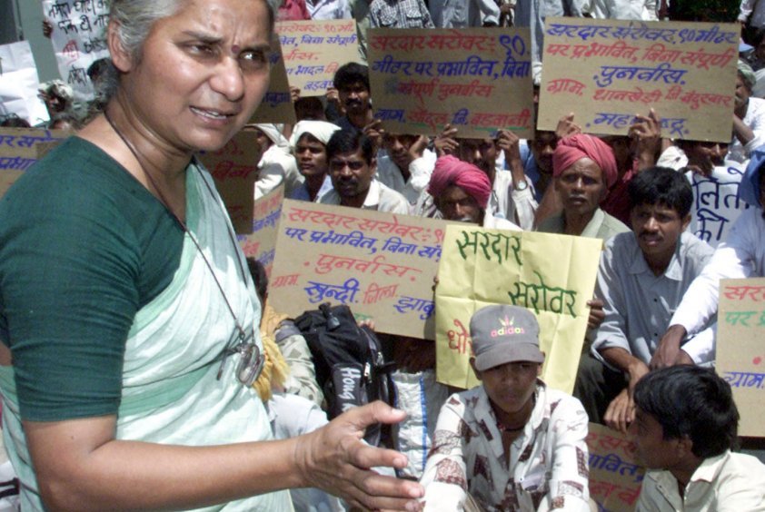 Medha-Patkar protest against karchhana power plant
