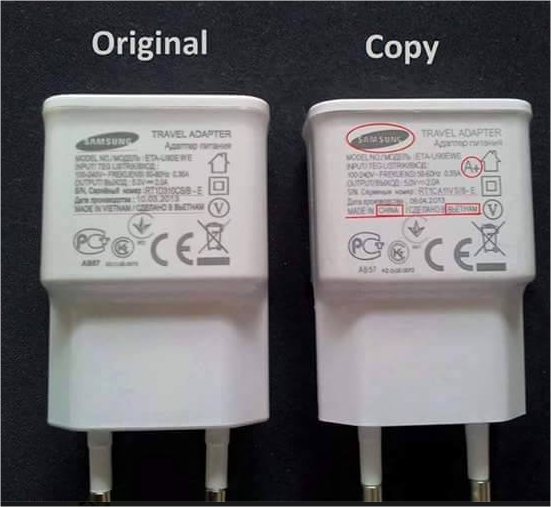 Difference between Original and fake chargers