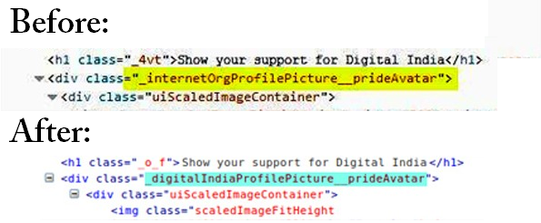 Digital India Proflile picture code Now and before