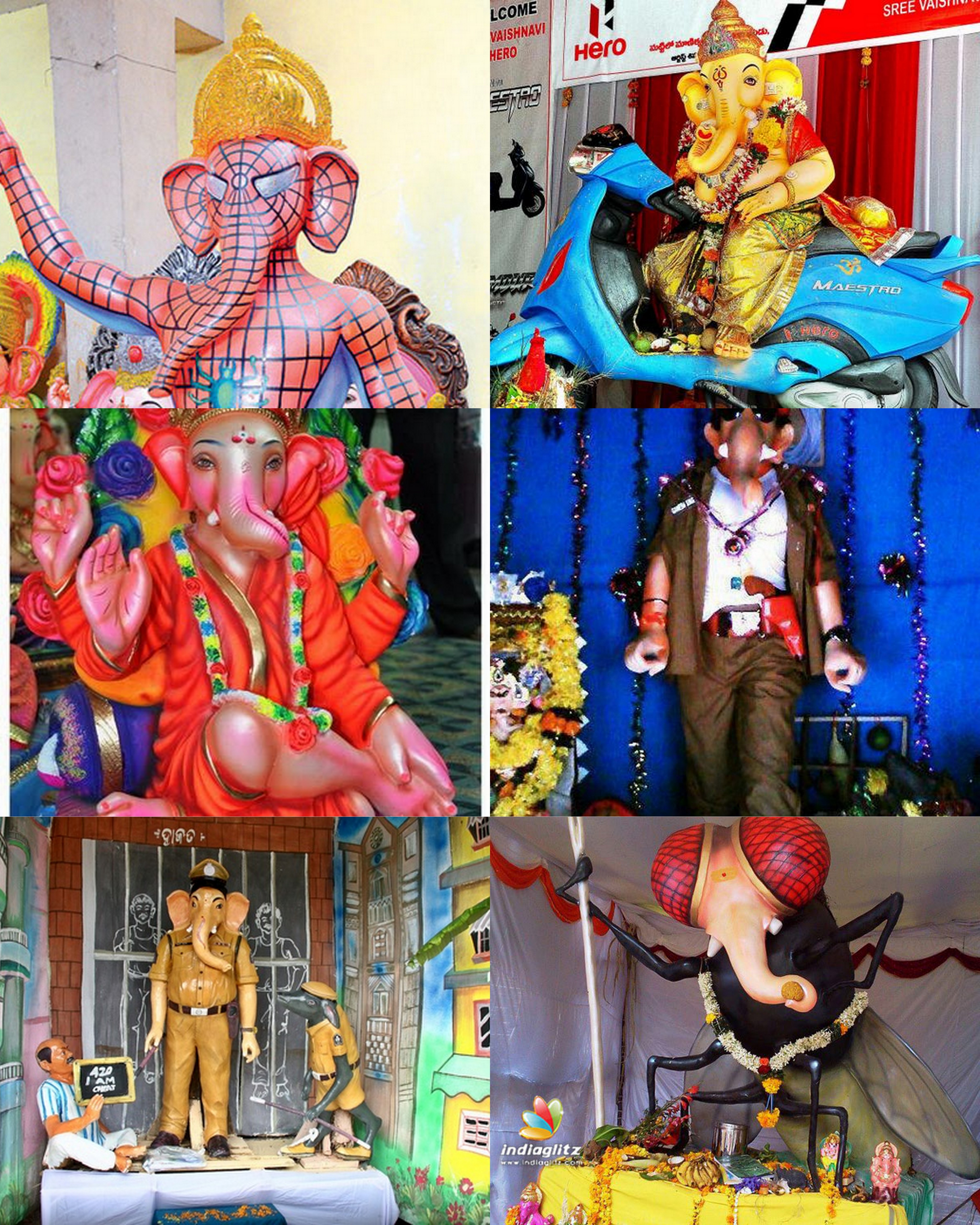 Ganesh idols in different avatars