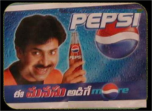 Pawan Kalyan was the first South Indian actor to endorse in Pepsi advertisement campaign