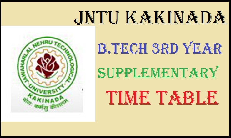 JNTUK B.Tech III Year Supplementary Time Table: Check Here