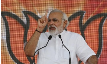 Modi Unfurling His Might With His Oratory Skills At One Of The Rallies
