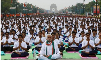 Leading A Public Yoga Exercise At India Gate On World Yoga Day