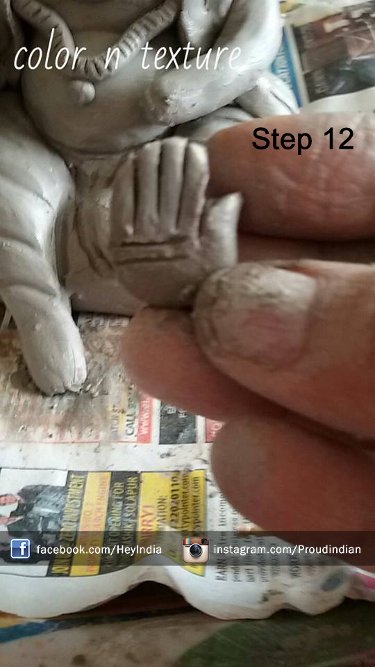 making ganesh idol with clay at home
