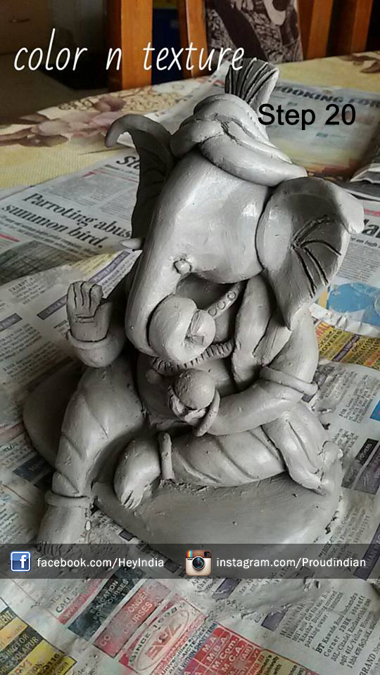 lord ganesha idol making in home with flour