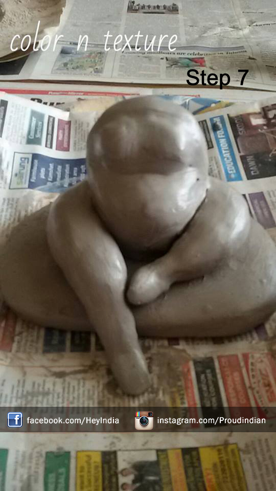 preparing Ganesh Idols with clay