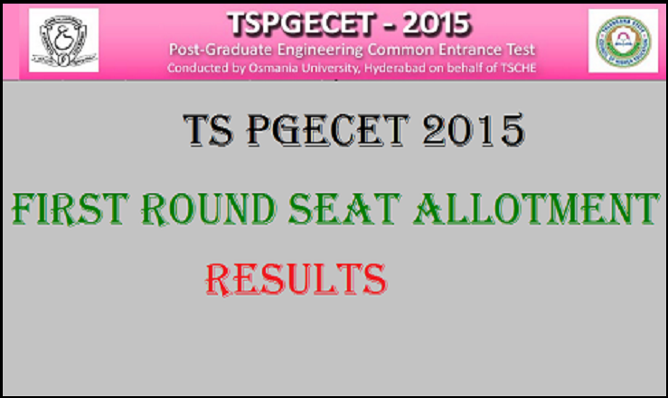 TS PGECET First Round Seat Allotment Results 2015 will Release Today: Check Here