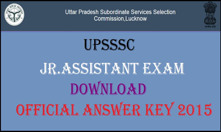 UPSSSC Jr. Assistant Official Answer Key Released @ www.upsssc.gov.in