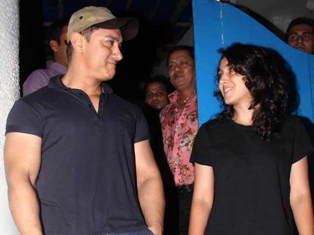 Aamir Khan photographed with his daughter Ira in Mumbai