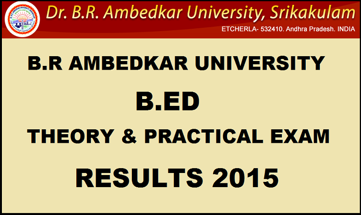 B. R. Ambedkar University B.Ed Results 2015 Declared: Check Theory and Practical Results @ www.brau.in