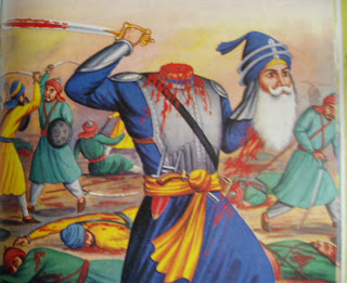 Baba Deep Singh Jee Shaheed with head on hand