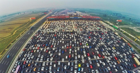 China Got Stuck In Traffic Jam In A 50-Lane Wide Highway