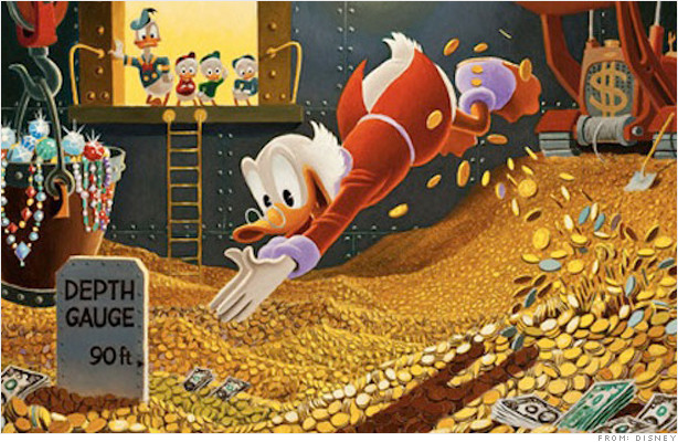  To dive into a swimming pool of gold coins like Scrooge McDuck