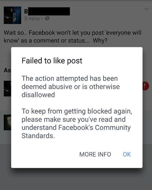 Facebook Briefly Blocked The Phrase ‘Everyone Will Know’