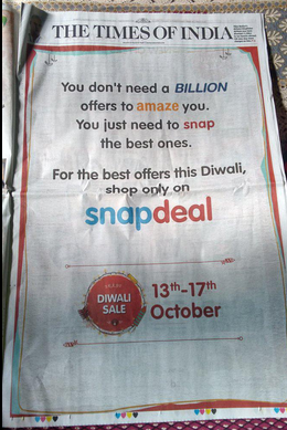 snapdeal TOI ad