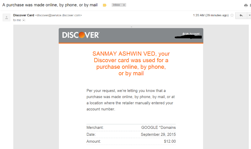 Sanmay Ved who owned google domain for 1 minute