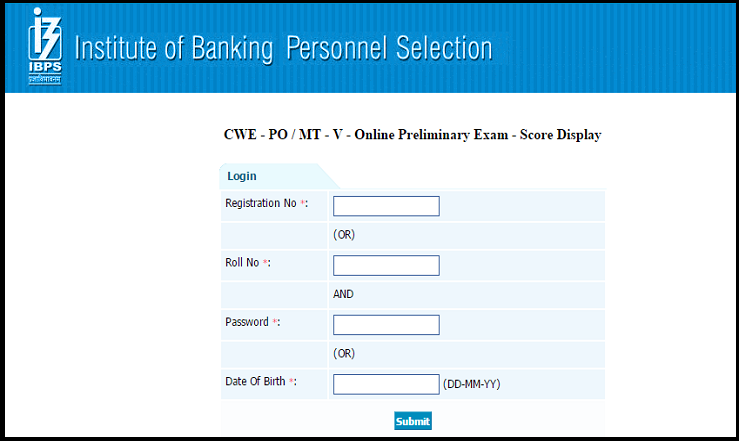 IBPS PO/MT-V Preliminary Exam Score Card and Cut-Off's 2015 Released: Download @ www.ibps.in