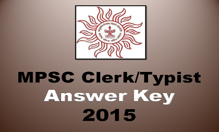 MPSC Clerk typist answer key 2015