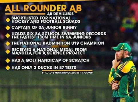 ABD all rounder in Rugby, football and hockey