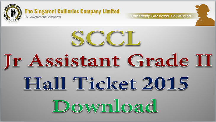 SCCL Junior Assistant Hall Ticket 2015 