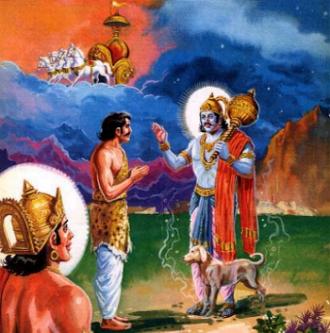 lord yama as dog escorts yudhistra to heaven