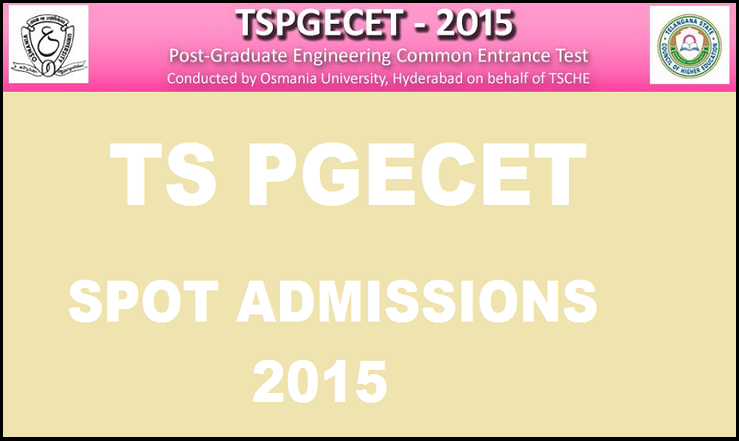 TS PGECET Spot Admissions 2015 Notification Released: Telangana State Council of Higher Education