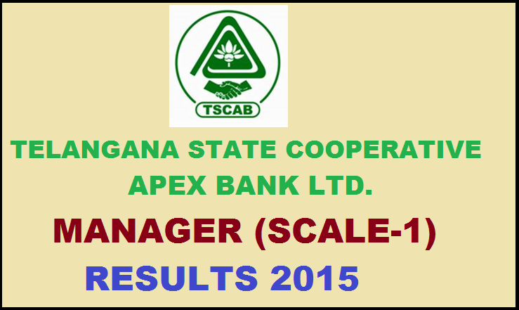 TSCAB Manager (Scale-1) Final Result 2015 Declared: Check Here @ www.tscab.org