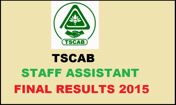 TSCAB Staff Assistant Interview/Final Results Declared: Check Telangana State Cooperative Apex Bank Ltd Final Results @ www.tscab.org