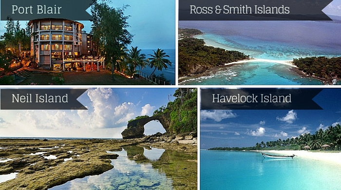 Havelock, Port Blair, Neil, Ross and Smith are a few of the many islands in the Andamans