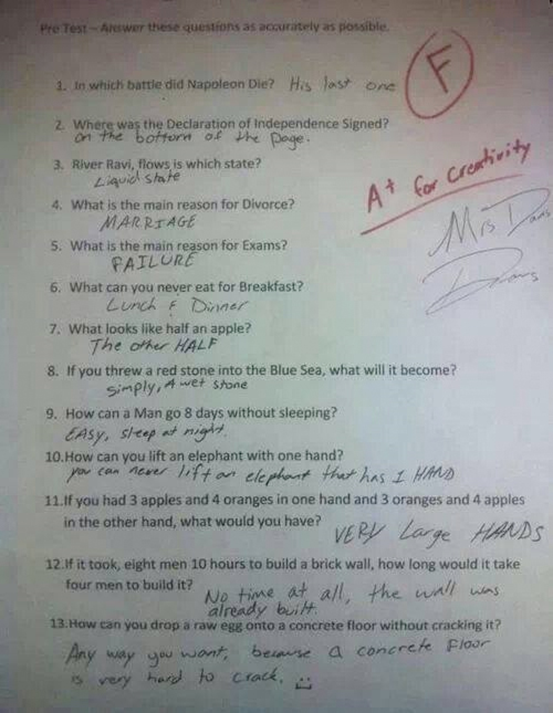 22 Hilarious Exam Answers Given by Students