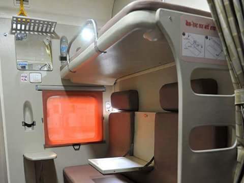 Multi mobile charging points & LED reading lights in Indian railways