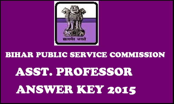Bihar PSC asst.professor answer key