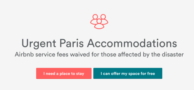 Airbnb - Free Accomodations for Paris Victims