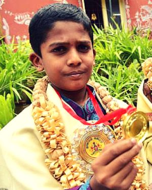 Karnataka government presented Siddhesh a bravery award on Children's Day