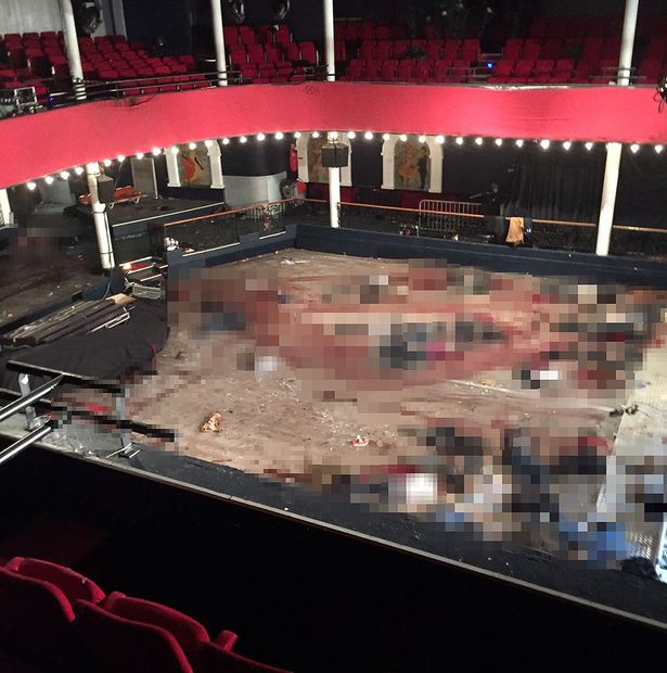 Victims dead bodies afte the attack in concert hall