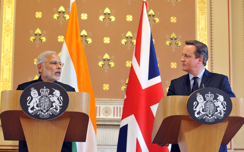 PM Modi at the Joint Press Briefing with the Prime Minister of United Kingdom (UK), Mr. David Cameroon in london