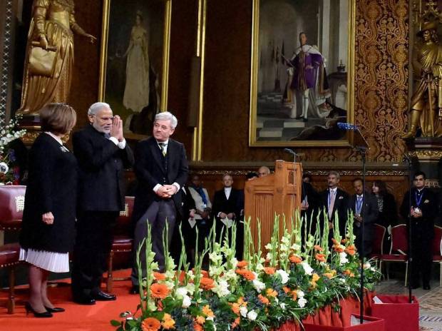 pm modi speech on royal gallery of british parliament