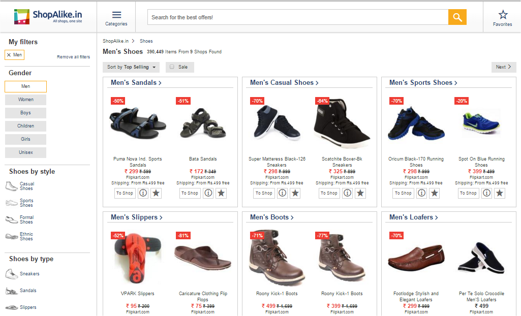 Shopalike - Buy Cheap Men's Shoes Online in India