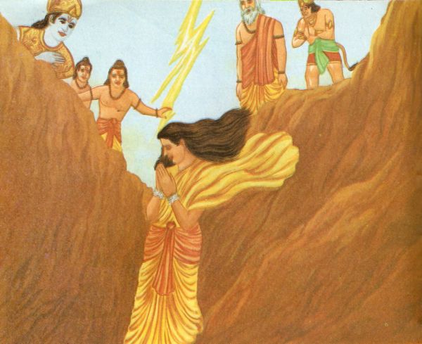 Sita going into the earth