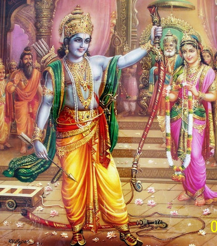 Rama broke the bow and married Sita