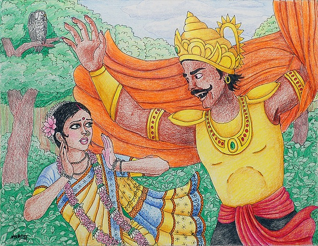 Ravana kidnapping Sita